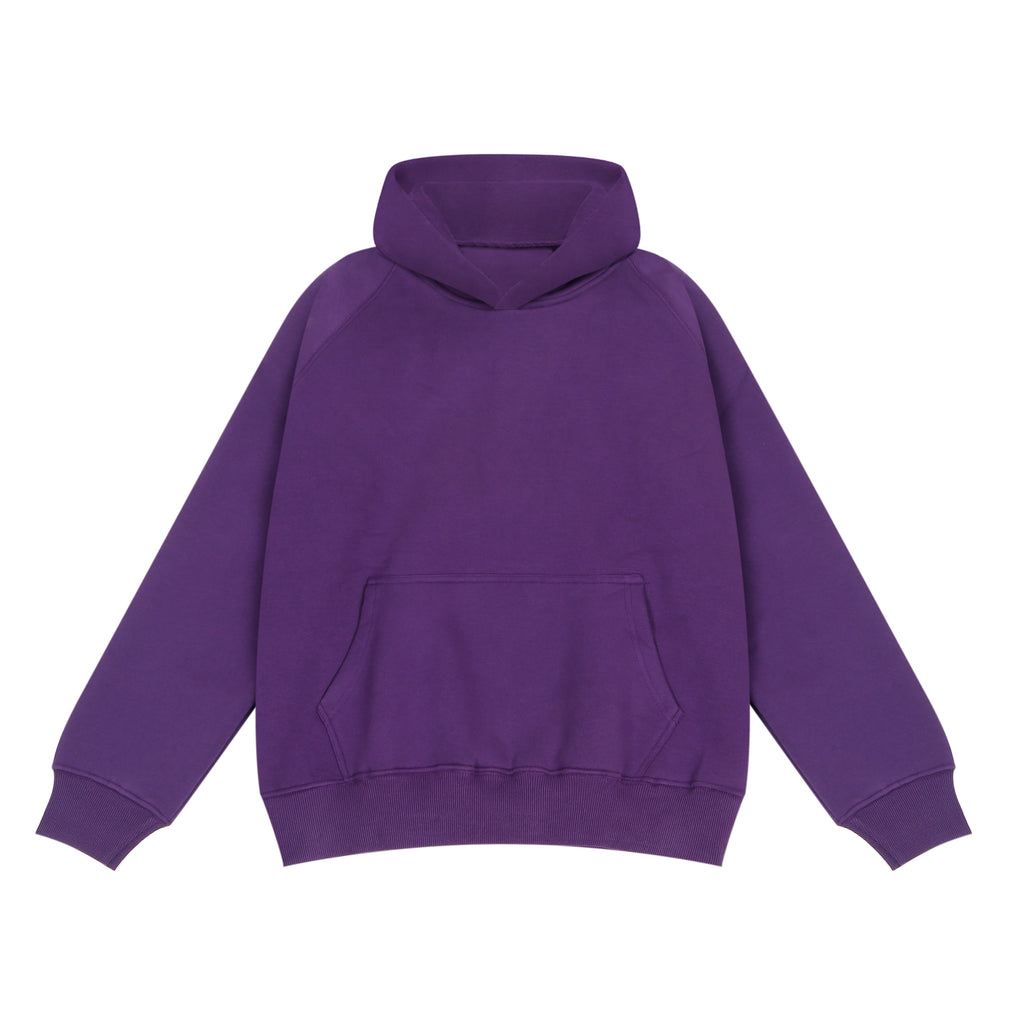 Oversized Raglan Hoodie - Purple