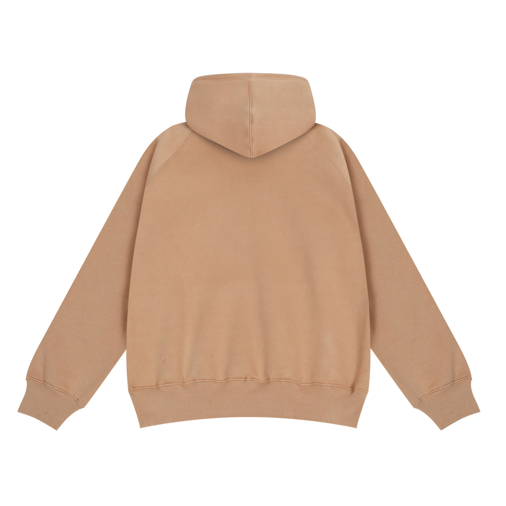 Oversized Raglan Hoodie - Brown